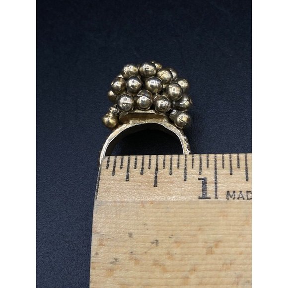 Brass Ball Cluster & Snake Wrap Women’s Costume Ring Small Size Lot 2 - Picture 5 of 12